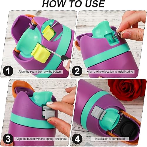 Miniatura 3 de 2 botones de repuesto compatibles con Owala FreeSip de 24 onzas y 32 onzas, sin BPA, tapa de botella de agua, interruptor de empuje, tapa superior,