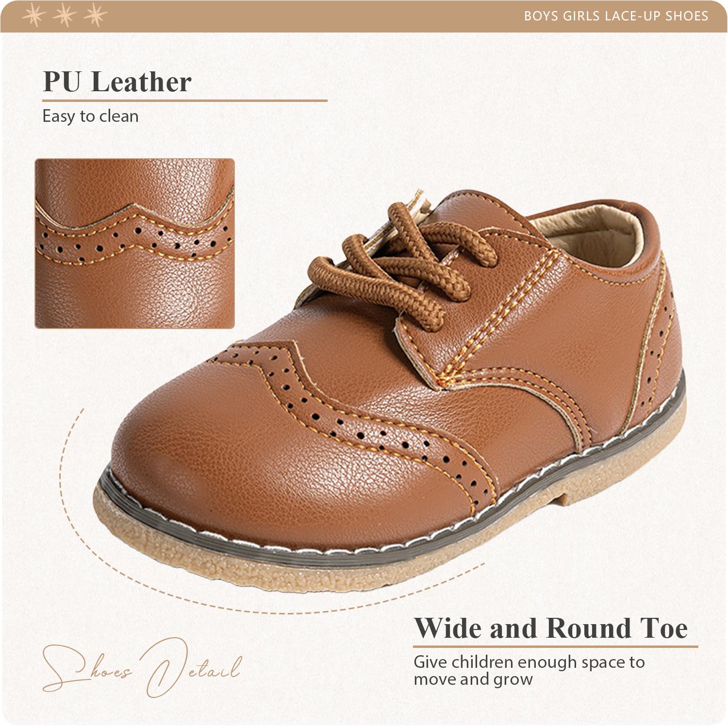 CENCIRILY Chaussures Oxford à lacets antidérapantes pour tout-petits garçons filles mocassins plats pour uniforme scolaire classique
