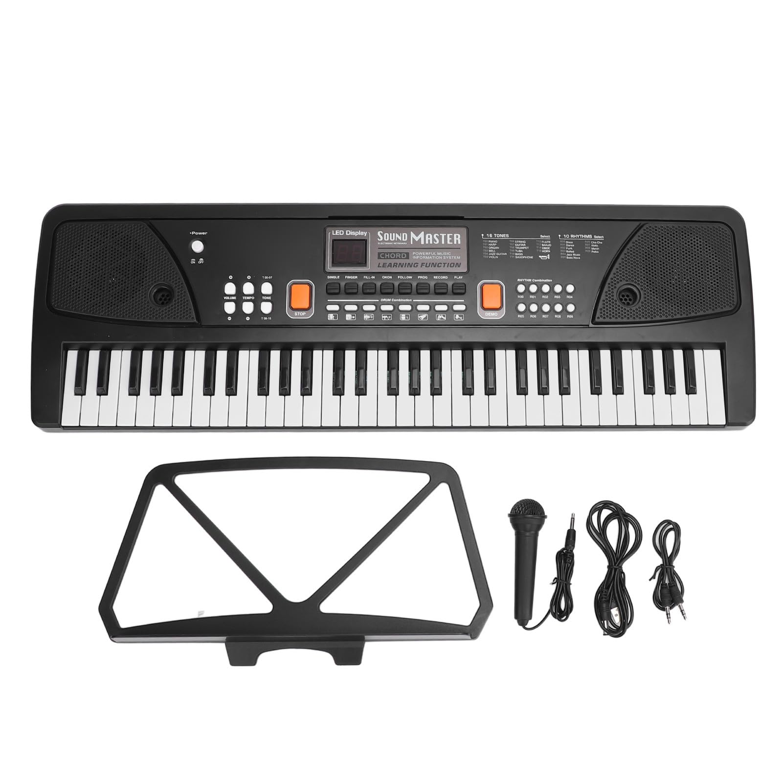 Kit tastiera elettrica a 61 tasti, pianoforte elettrico portatile ricaricabile, di compleanno per bambini