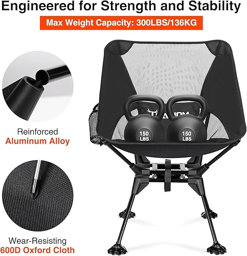 Miniatura 4 de Silla de camping plegable - Silla portátil ligera y compacta para exteriores, mochilero, senderismo, playa