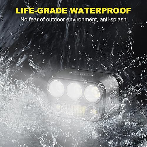 Miniatura 7 de PINSAI Faros delanteros superbrillantes, 7 modos de luz, con sensor de movimiento, LED, recargable, cómoda, para adultos y niños, diadema ligera y