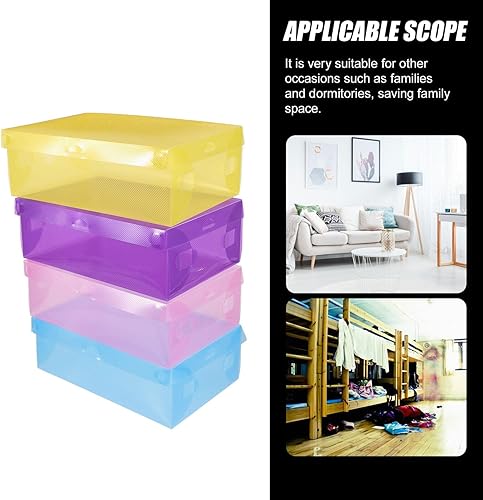 Miniatura 5 de Caja de almacenamiento de plástico para zapatos, caja de almacenamiento gruesa con cubierta para zapatos de pp, caja de almacenamiento de zapatos,