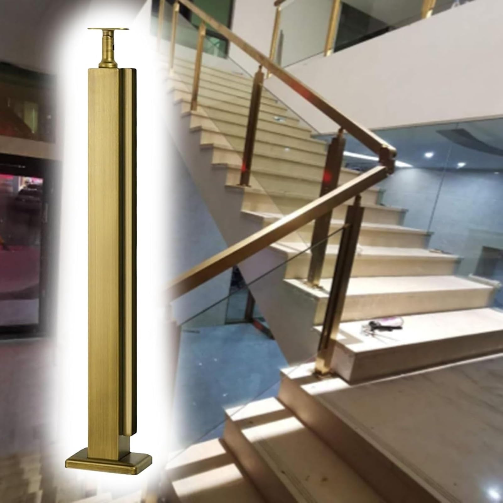 Poteau de garde-corps en verre design pour un intérieur lumineux et sécurisé