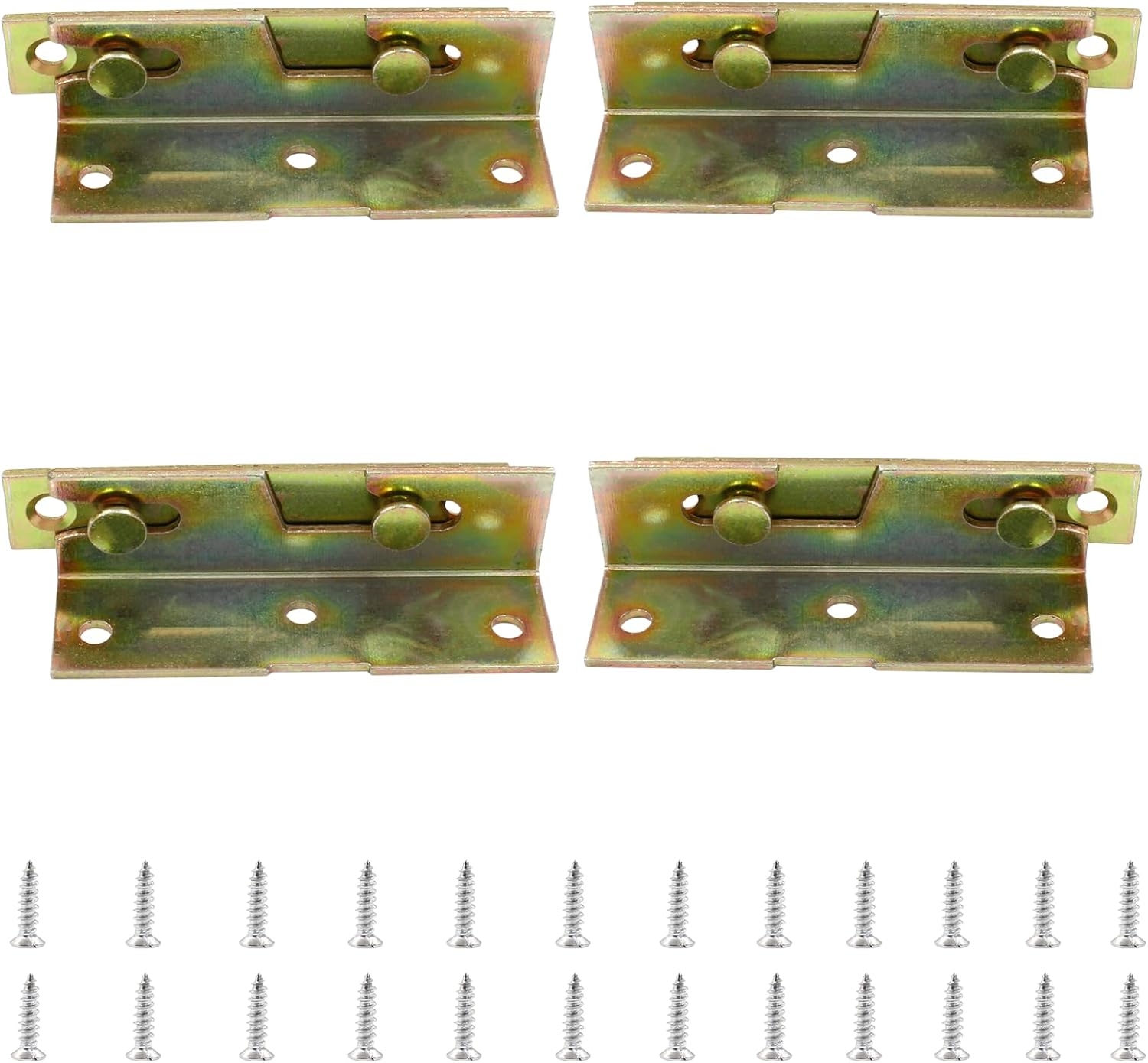 Hordion 4 Sets Bed Brackets Bed Rail Fittings, Heavy Duty Bed Frame Hooks Non