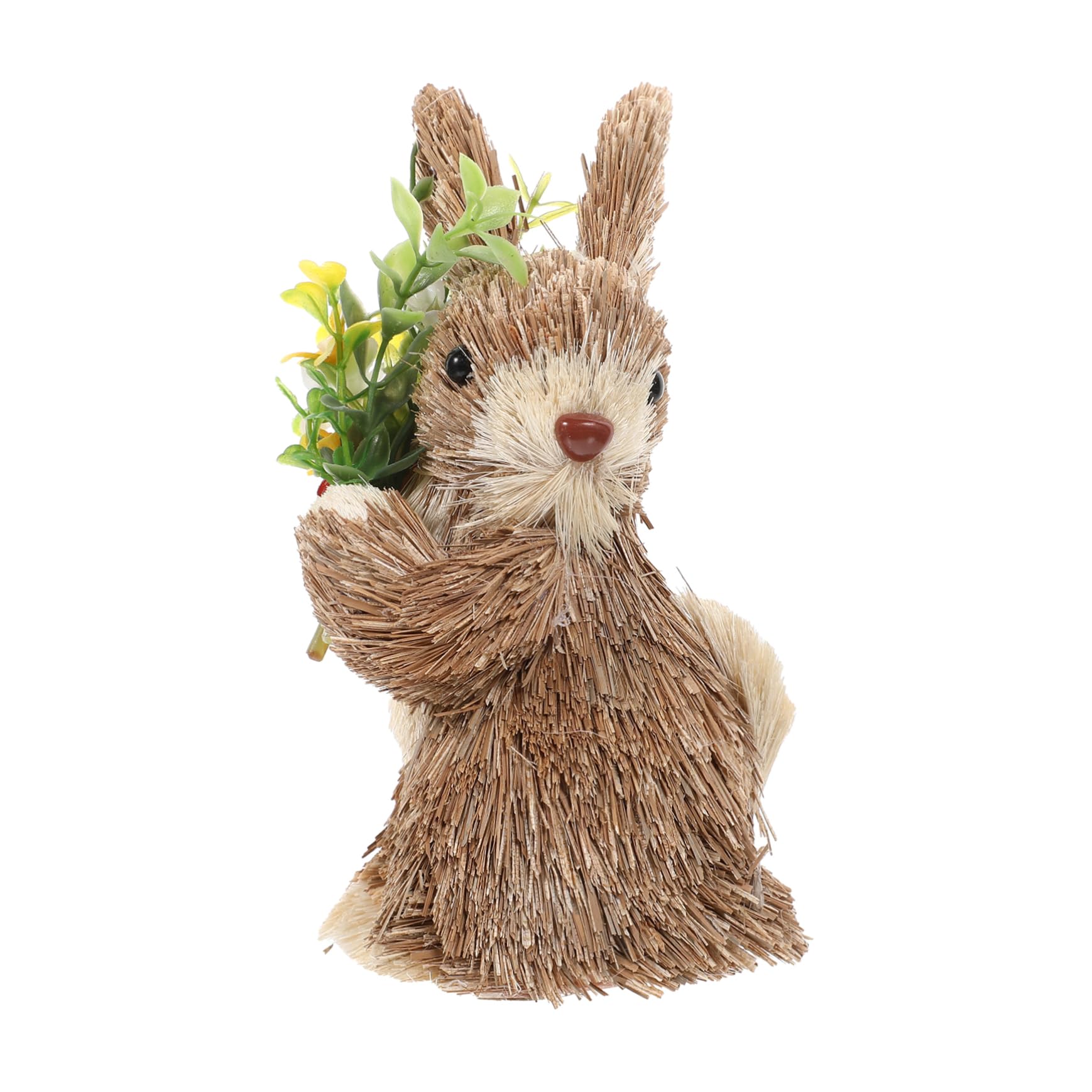 HOLIDYOYO Handmade Straw Rabbit Bunny Ornament Natural Straw Rabbit Figurine Home Decor for Desktop