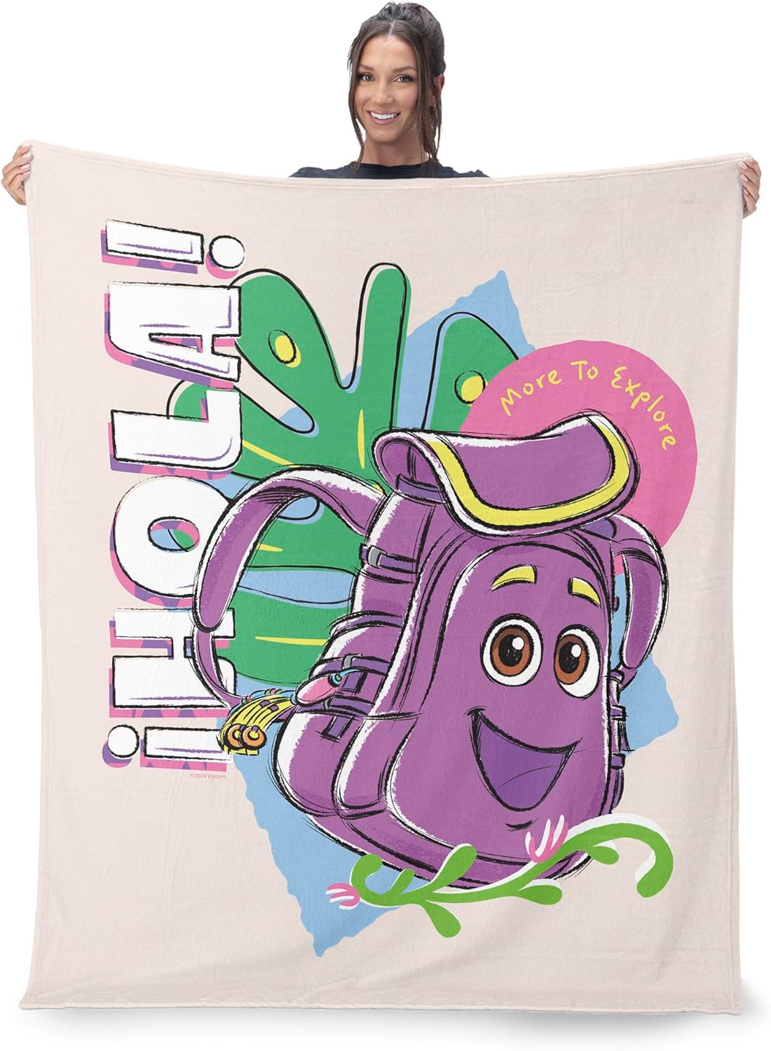 Northwest Dora The Explorer More to Explore Silk Touch Throw Blanket, Soft Fleece, Cartoon Character, 40 x 50 inches