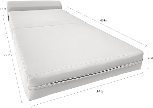 Miniatura 118 de Sofá cama plegable color gris de espuma, 6 pulgadas. Grosor x 32 pulgadas, ancho x 70 pulgadas. Cama de Invitados, cama plegable con espuma de alta