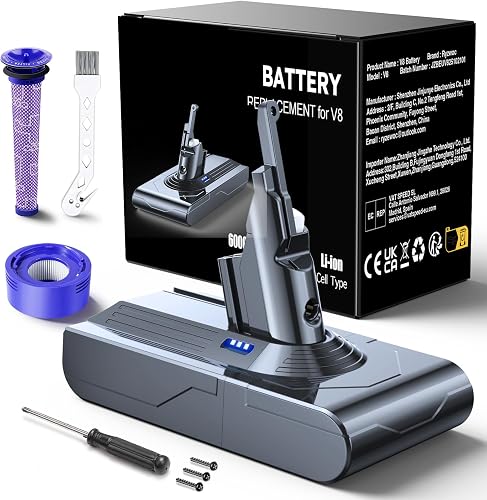 6000mAh Batterie Compatible avec Dyson V8 Absolute, Anima…