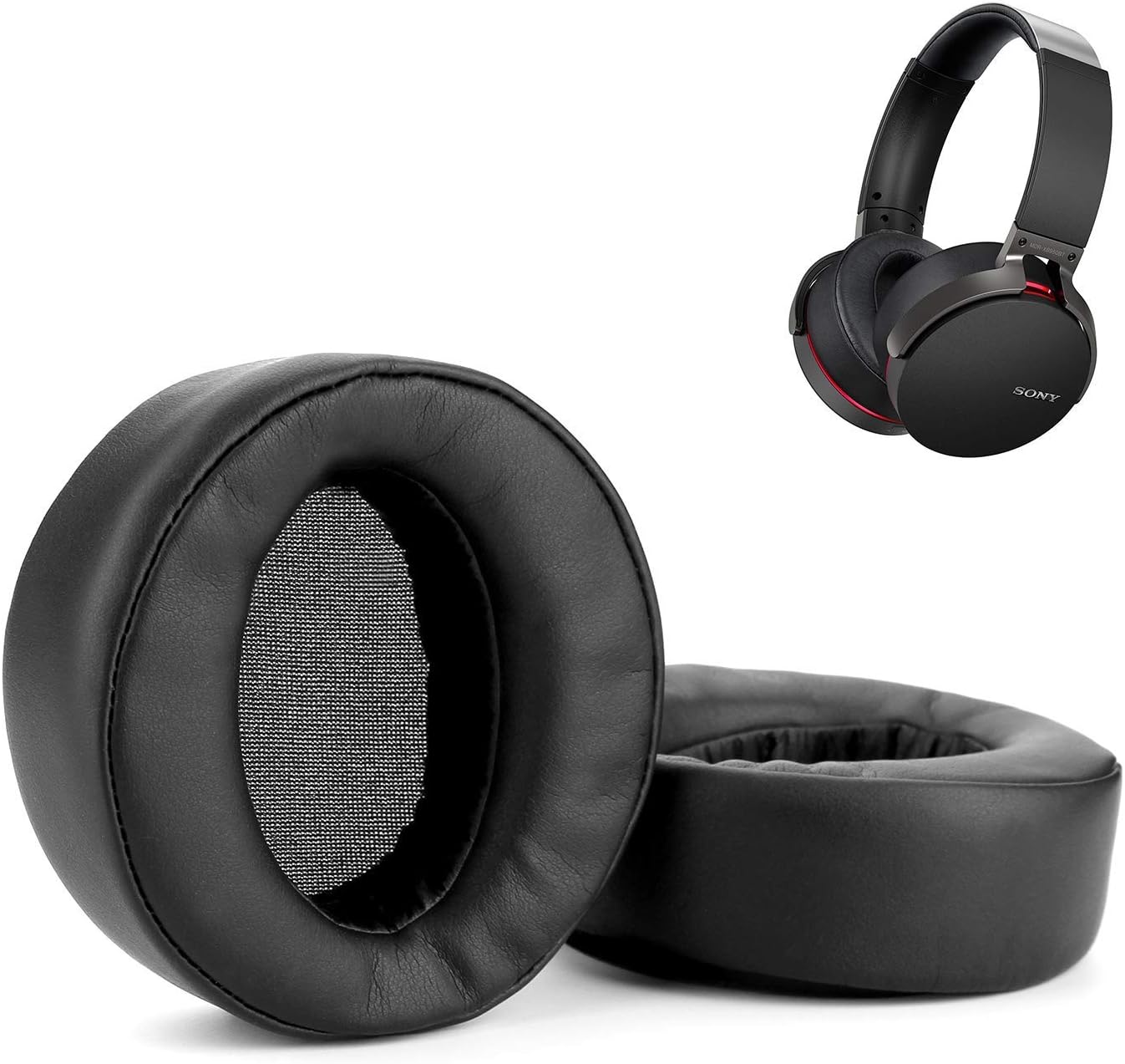 WADEO WADEO Replacement Ear Pads Earpads Cup Cover Memory Foam Cushion for Sony MDR-XB950BT XB950B1 XB950N1 Bluetooth Wireless Headphones, 2 Pieces Black