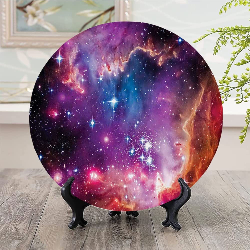 Amazon.com: LIGUTARS Decorative Plates, Galaxy Print Ornament