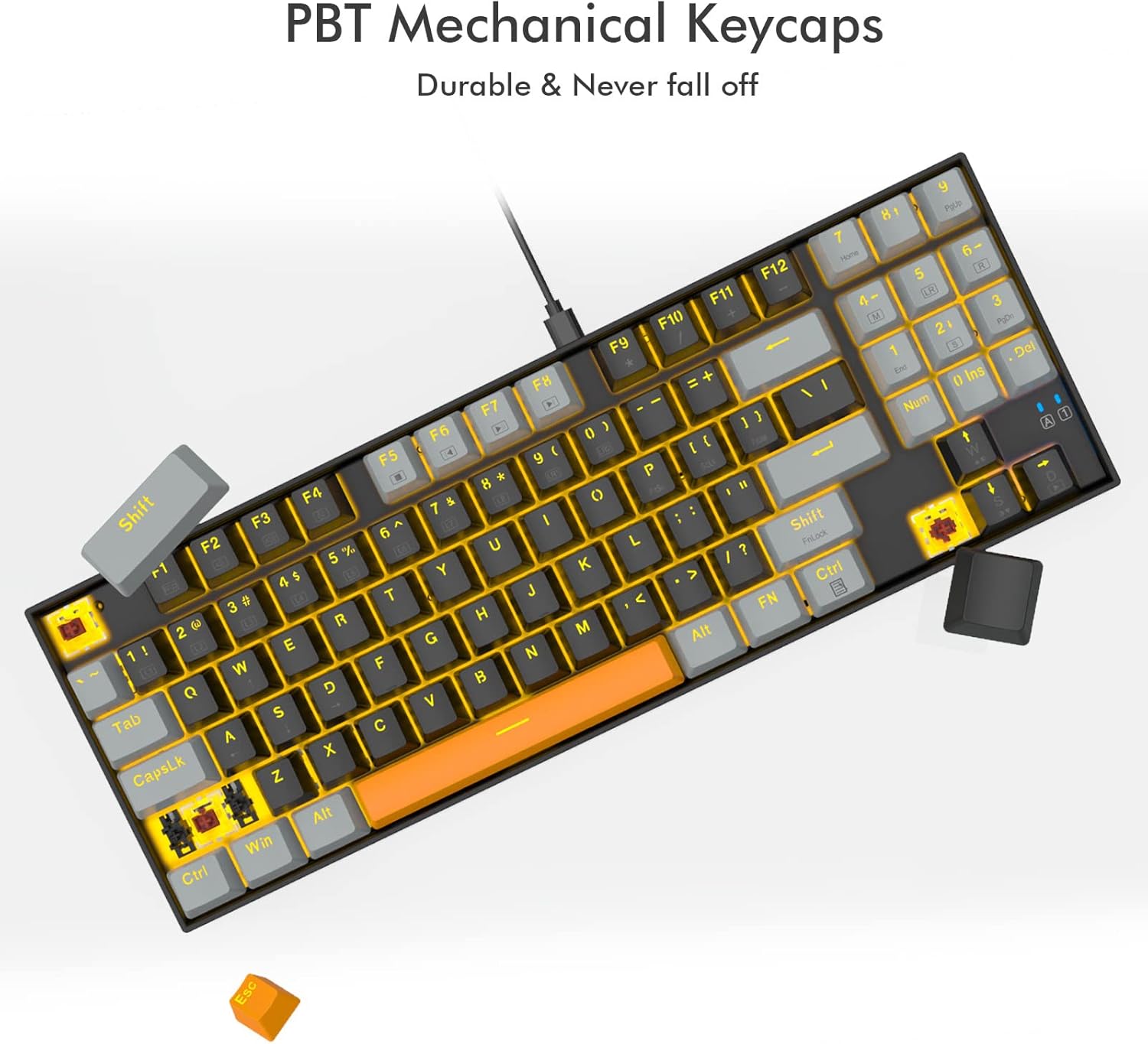E-YOOSO Z-13 keyboard with PBT keycaps being removed