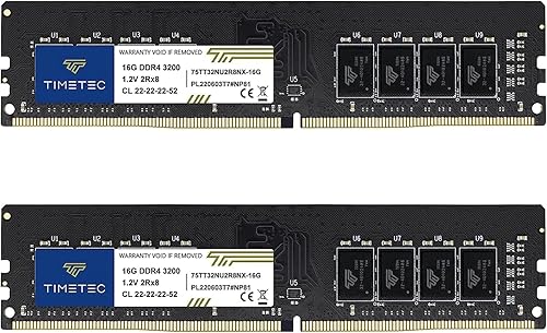 Miniatura 2 de Timetec Kit premium de 32 GB (2 x 16 GB) DDR4 3200 MHz (o 2933 MHz o 2666 MHz) PC4-25600 no XMP CL22 1.2V sin ECC sin búfer 2Rx8 Rango dual 288