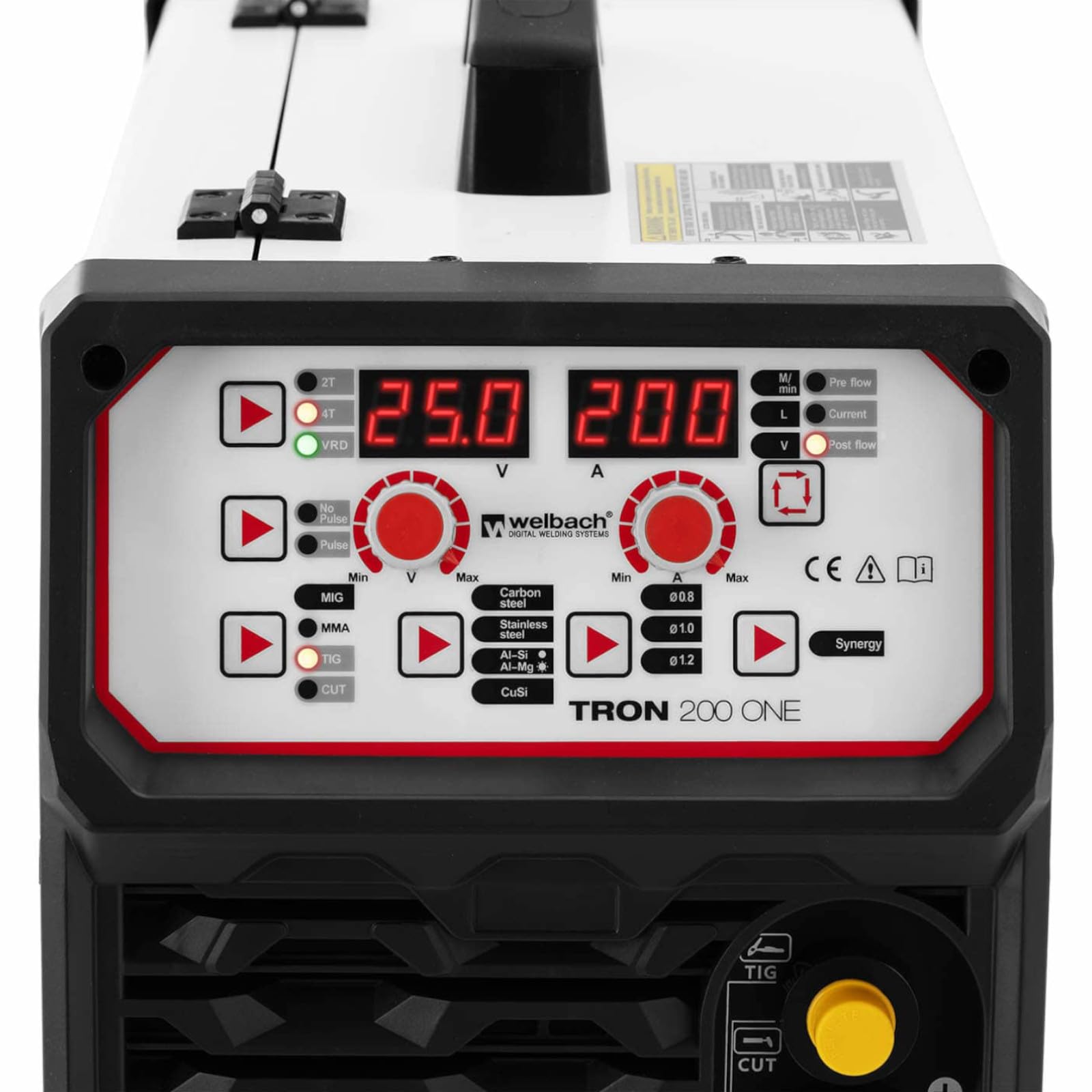TRON 200 ONE - Soldadora combinada WIG 200 A Cut 50 A MIG/MAG 200 A Multisoldadura MIG MAG TIG