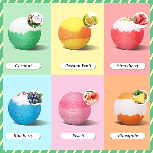 Miniatura 2 de Set de regalo de bombas de baño, 36 bombas de baño orgánicas con aceites esenciales naturales, manteca de karité para hidratar la piel y aliviar el