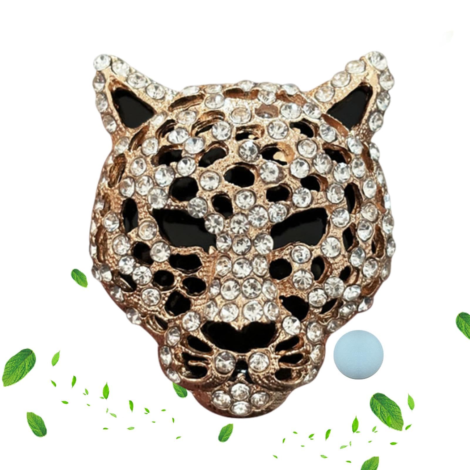 Air Vent Clip Air Freshener, Leopard Vent Clips, Rhinestone Leopard Bling Car Interior Decoration | Automotive Fragrance Diffuser, Car Interior Decoration for Men Women