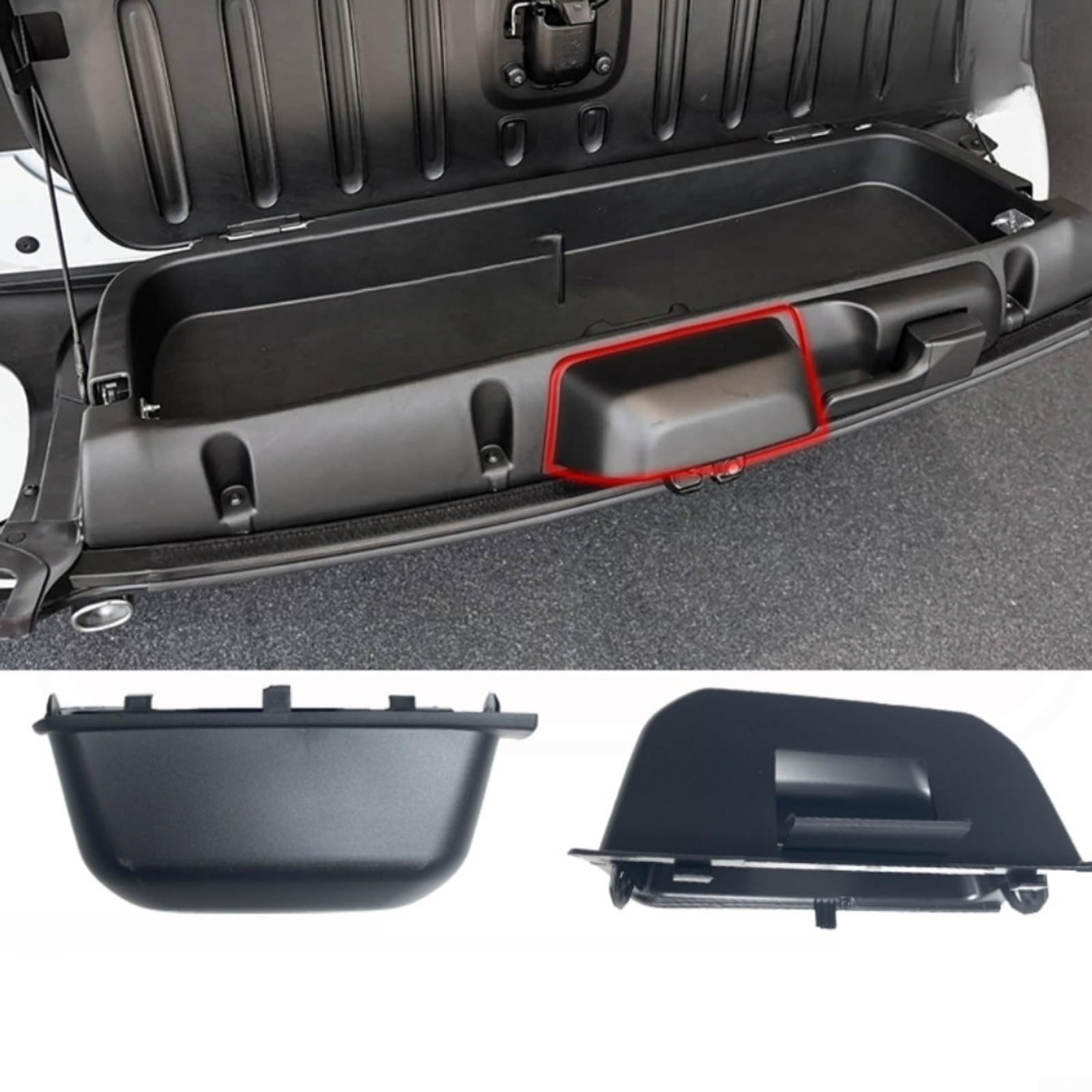 Copertura per portellone posteriore, compatibile con Mercedes Smart per Fortwo W453 2015-2022, ricambio per bagagliaio posteriore, in plastica ABS, nero, OE A4537401500