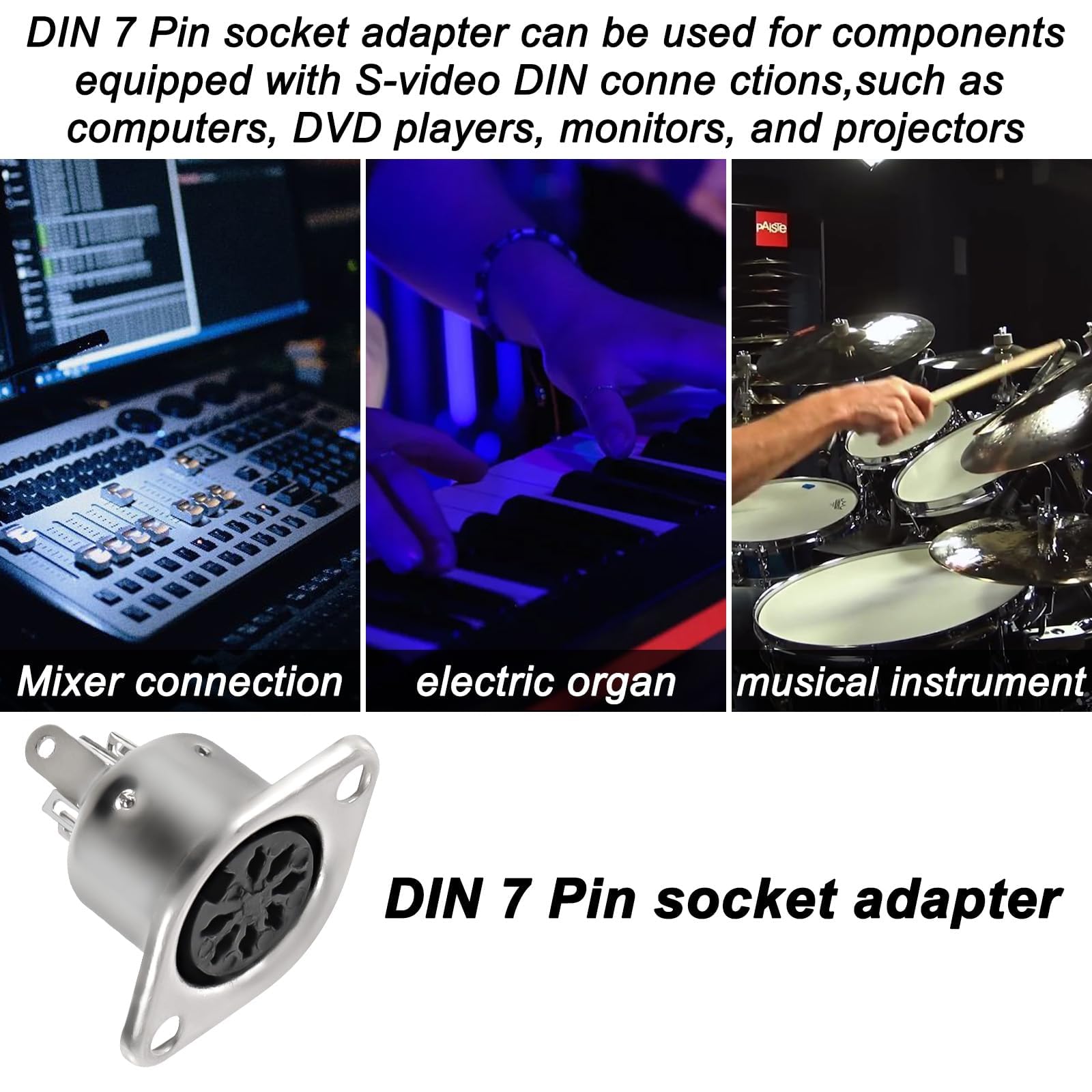 YINETTECH 6 connettori audio DIN a 5 pin maschio a femmina montaggio a pannello 2 fori per apparecchiature audio-video, apparecchiature AV, home theater, audio auto