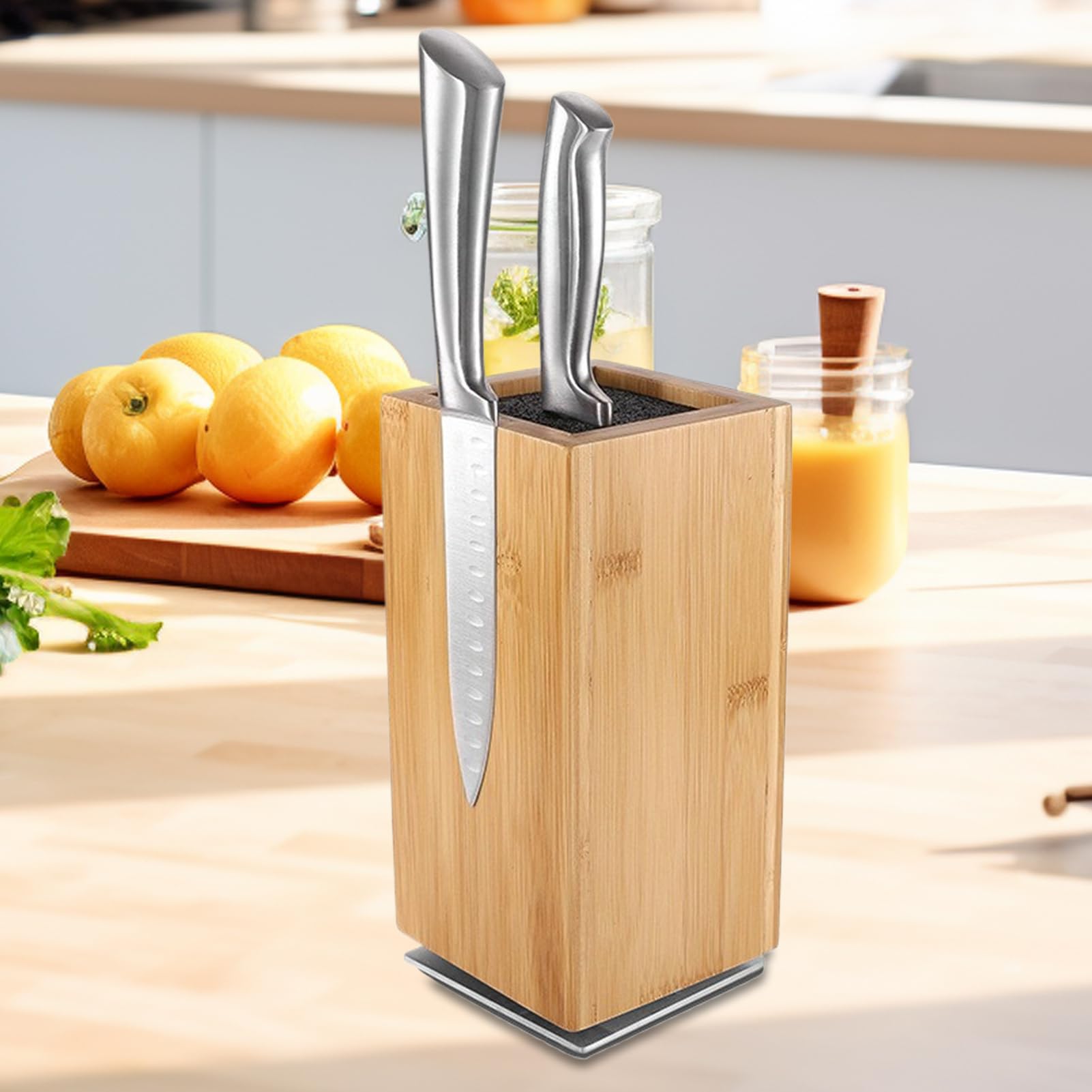 Porte-Couteaux Magnétique Bois Magnétique Vertical Rotatif | Range-Couteaux En Bois Pour Cuisine Pour Maison, Chefs, Cuisiniers, Passionnés De Cuisine, Restaurant, Food Truck, Café,