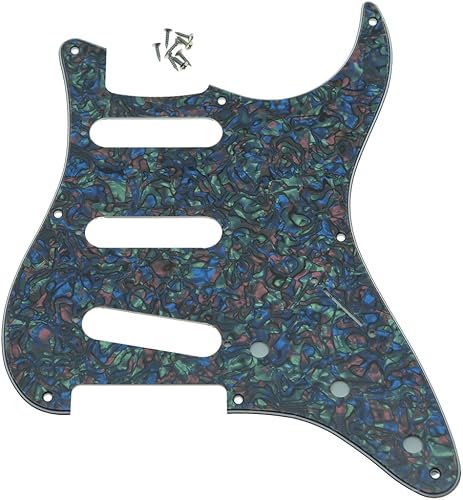 KAISH 8 Agujeros Vintage StratST Estilo Pick Guard SSS Guardia Golpeador para USAMéxico StratocasterStrat Abalone Pearl