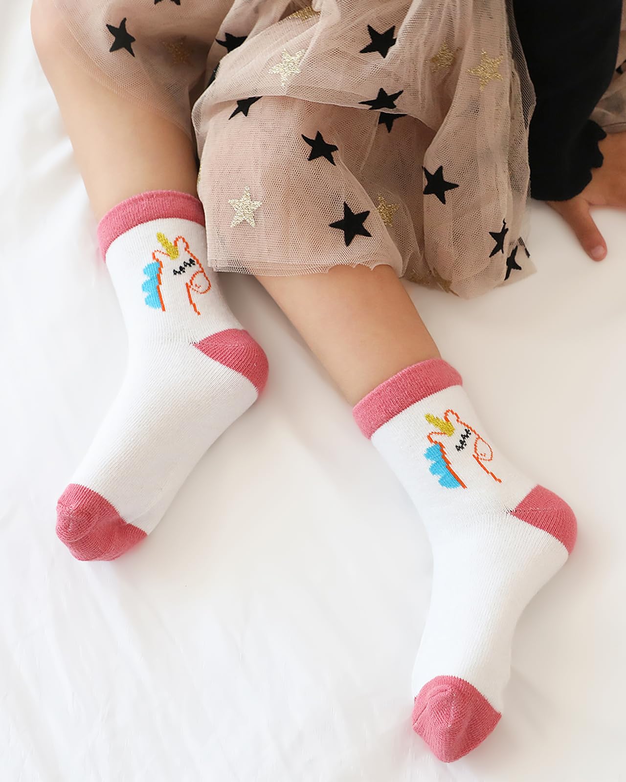 Adorel Calzini Calze Divertenti Cotone Bambina 10 Paia