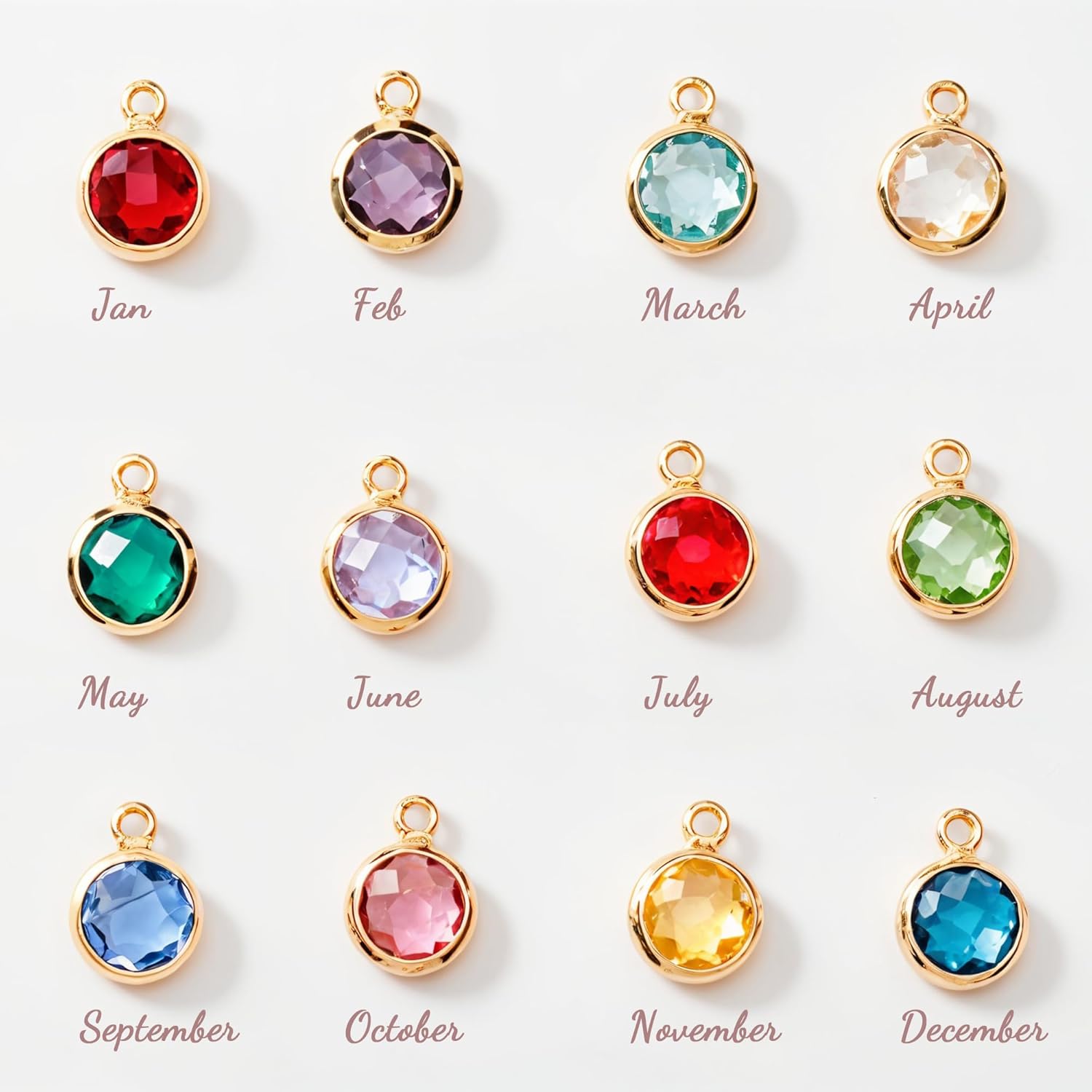 Birth Flower Necklaces for Women, 18K Gold Plated Dainty Birthstone Pendant Necklaces Handmade Birth Month Flower Jewelry Disc Coin Birthday Gifts for Women Girls Teens - Image 7