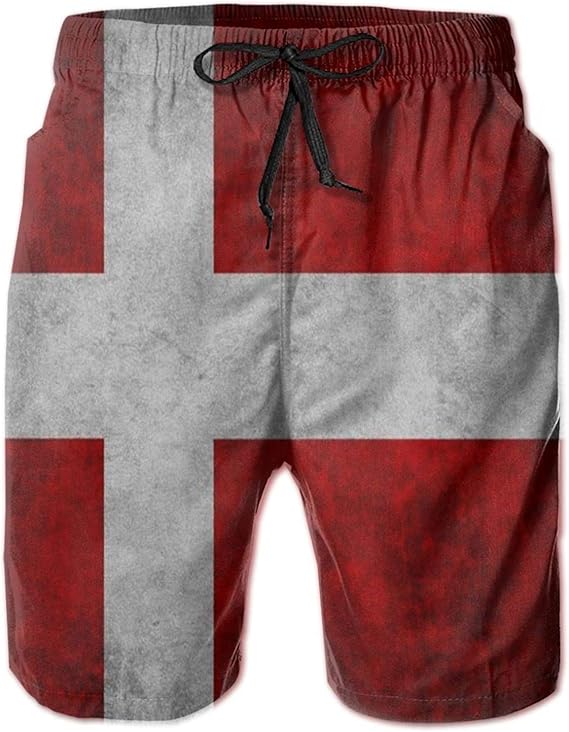 Beach Shorts for Men Flag Scandinavia Europe Denmark Casual Swim Trunks