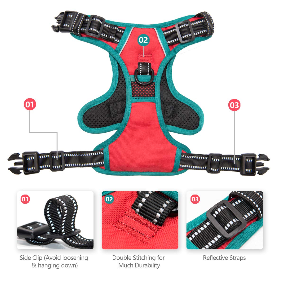 PHOEPET 2019 Upgaded No Pull Dog Haness, Eflective