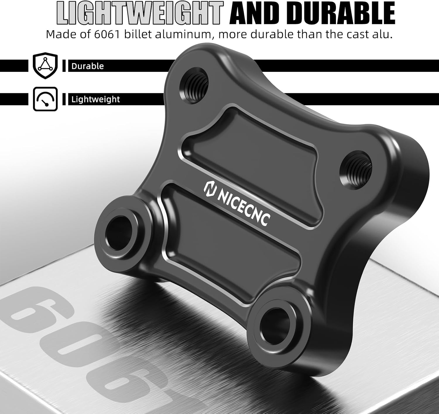 NICECNC Handlebar Riser Pull Back Plate Aluminium Black Handlebar Displacement Adapter Compatible with Harley Electra Glide Standard FLHT 2010-2023, Street Glide FLHX 2006-2023, See Fitments