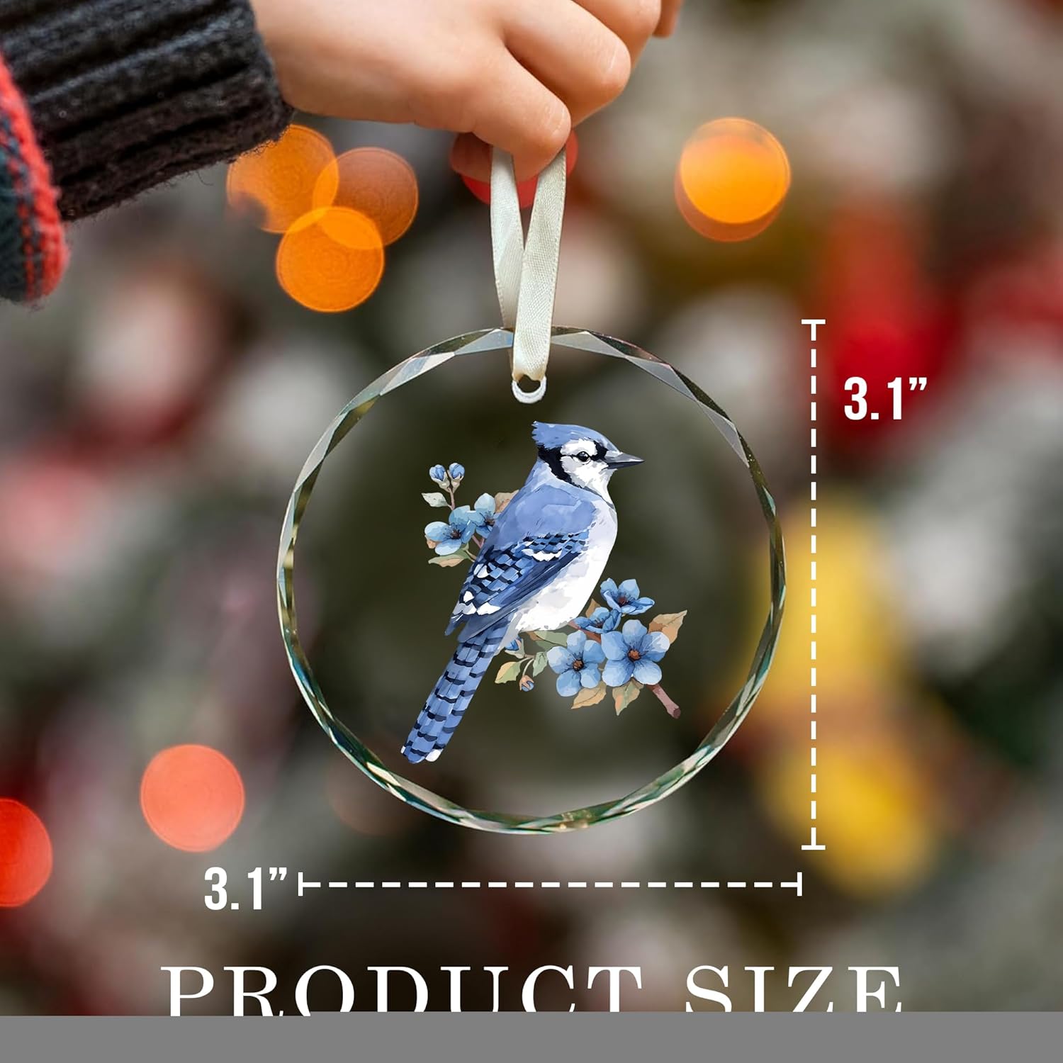 Blue Bird Glass Ornament, Bluebird Christmas Crystal Ornaments, Sky Bluebird Hanging Decoration for Christmas Tree - Image 2
