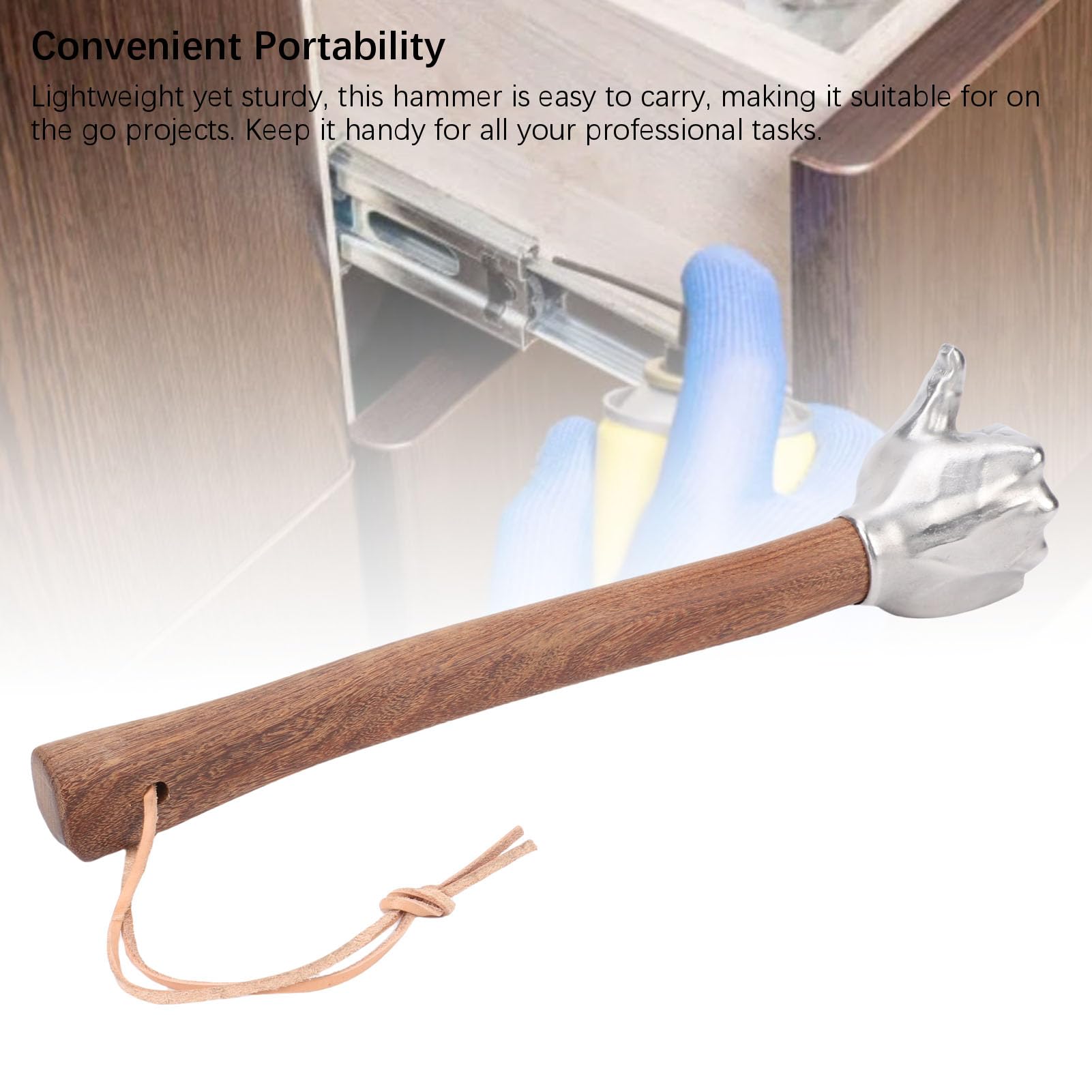 Martillo de cabeza de acero inoxidable, martillo de garra multifuncional con agarre de antideslizante 35x5,5 cm/13,78x2,17 pulgadas Herramientas de reparación para jardinería, (cabeza del pulgar)