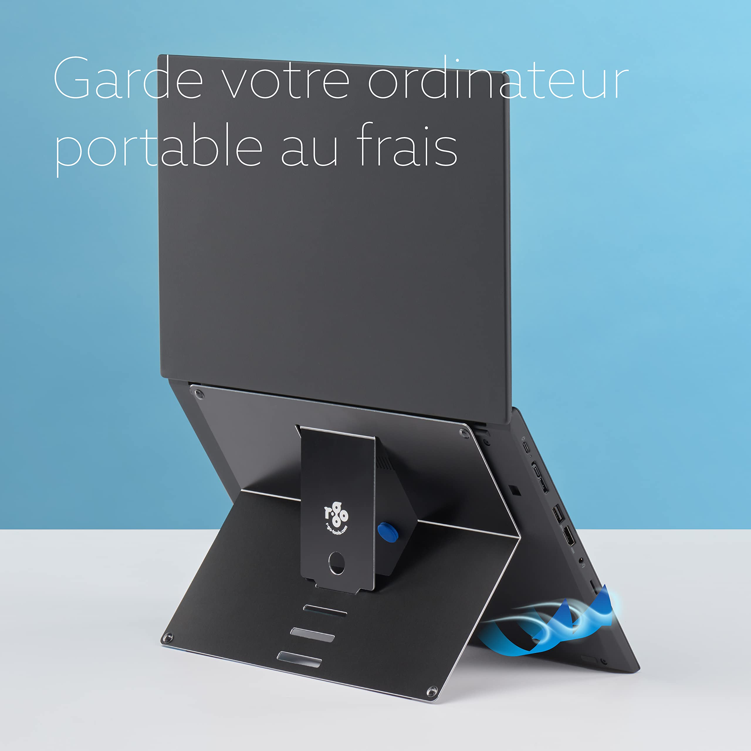 R-Go Riser Attachable - Support pour Ordinateur Portable - Ergonomique - Léger Aluminium - Laptop Stand Réglable - Compatible avec Les Ordinateurs Portables (10-22 Pouces) - Noir