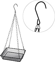 Vista 4 de Bandeja colgante de metal para comedero de pájaros, plataforma de malla para alimentar semillas con cadenas, decoración de jardín al aire libre