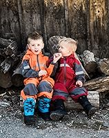 Vista 4 de OAKI Traje de Lluvia y Sendero - El Mejor Traje de Lluvia para Niños y Niñas Pequeñas - Overol de Lluvia Muddy Buddy Perfecto para Niños Pequeños