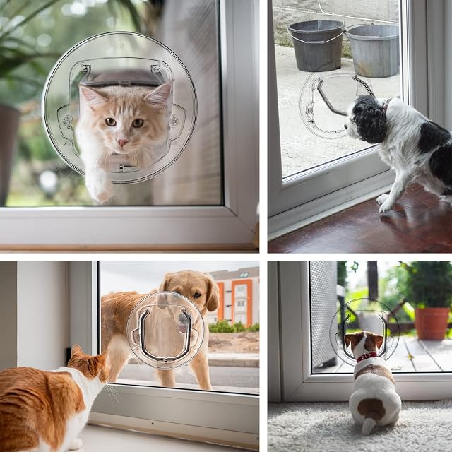 Foto 6 de 6 de Puerta para Gato con 4 Cerraduras,para Gatos y Perros Pequeños (30 * 4cm)