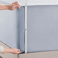 Vista 141 de Empyrean Charcoal Grey Extra Deep Pocket Fitted Sheet Full Size, Hotel Luxury Deep Pocket Full Size Fitted Sheet Only Easily Fits 18 to 24 Inch