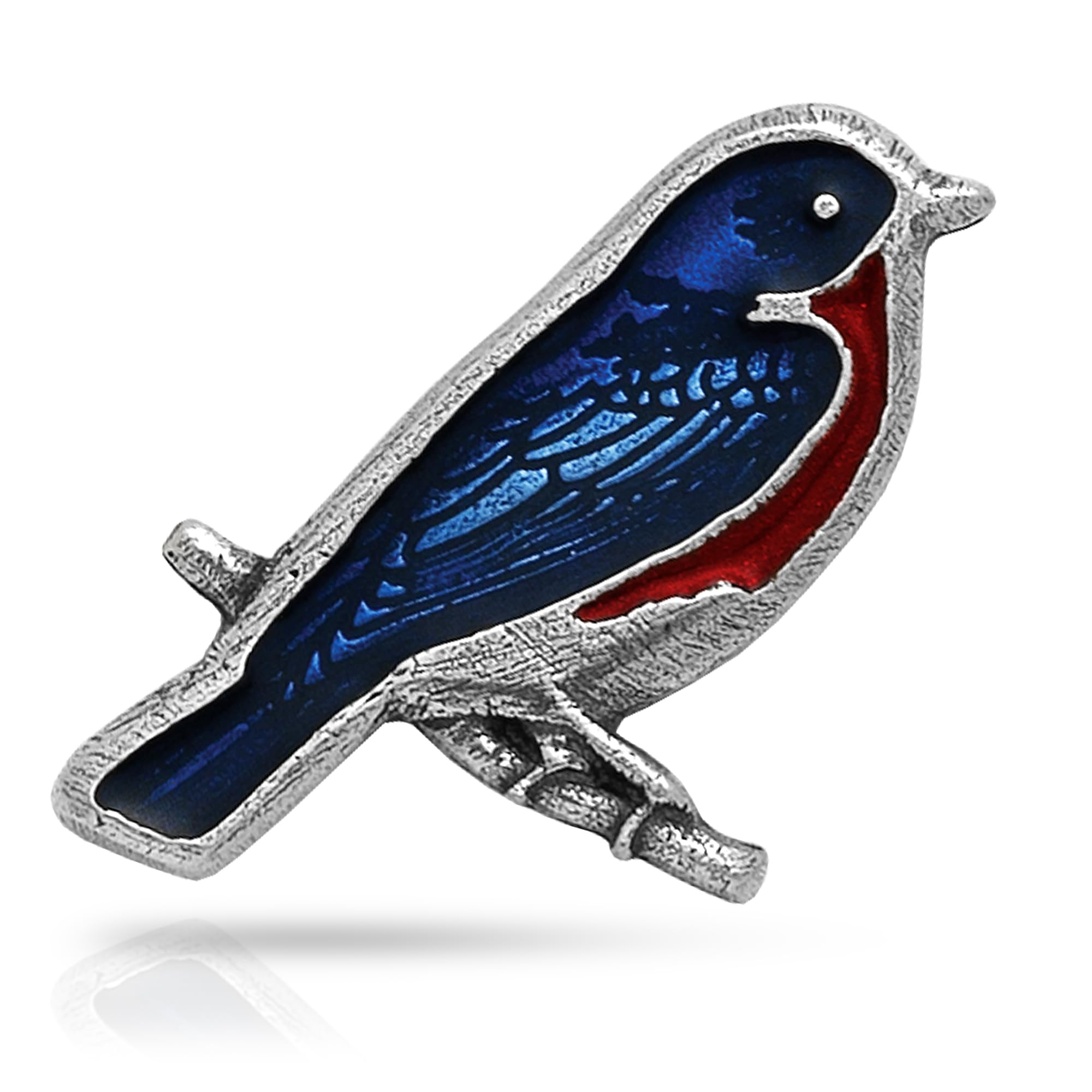 DANFORTH Bluebird Lapel Pin - Women’s Scatter Pin Accessory for Hats, Jackets & Backpacks - Handcast Pewter, Made in the USA - 1” High