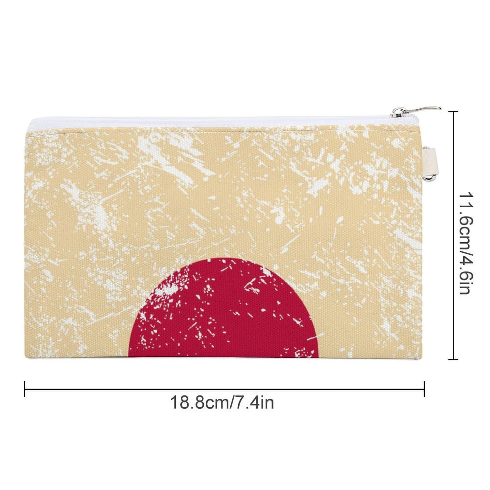 Japan Vintage Flag Cute Coin Purse Travel Small Makeup Bag Pencil Pouch 7.4 × 4.6 Inch