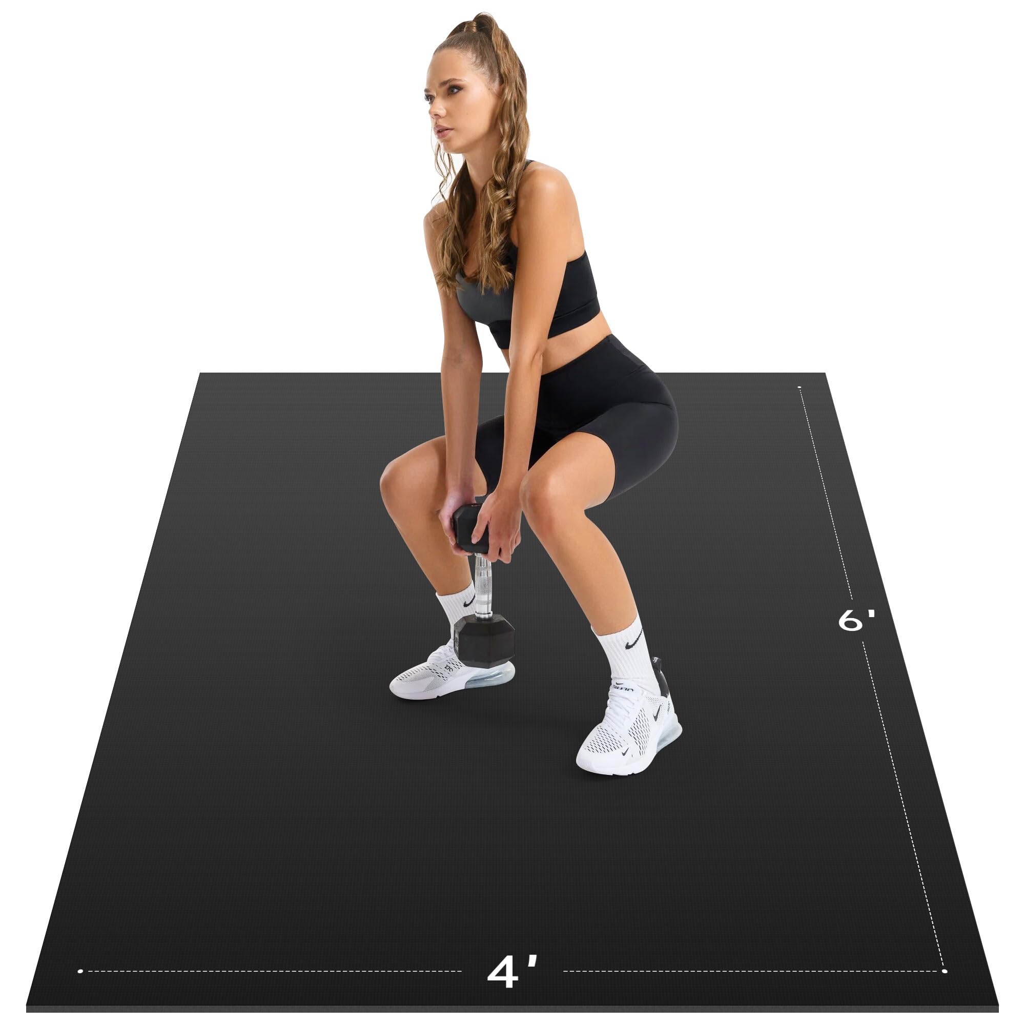 Cybstrax Extra Large Exercise Mat, 10’ x 6'/ 8’ x 6’/ 7’ x 5’/ 6’ x 4’- 7MM Thick Workout Mat for Home Gym, High-Density Gym Mat for Home Gym Floor,