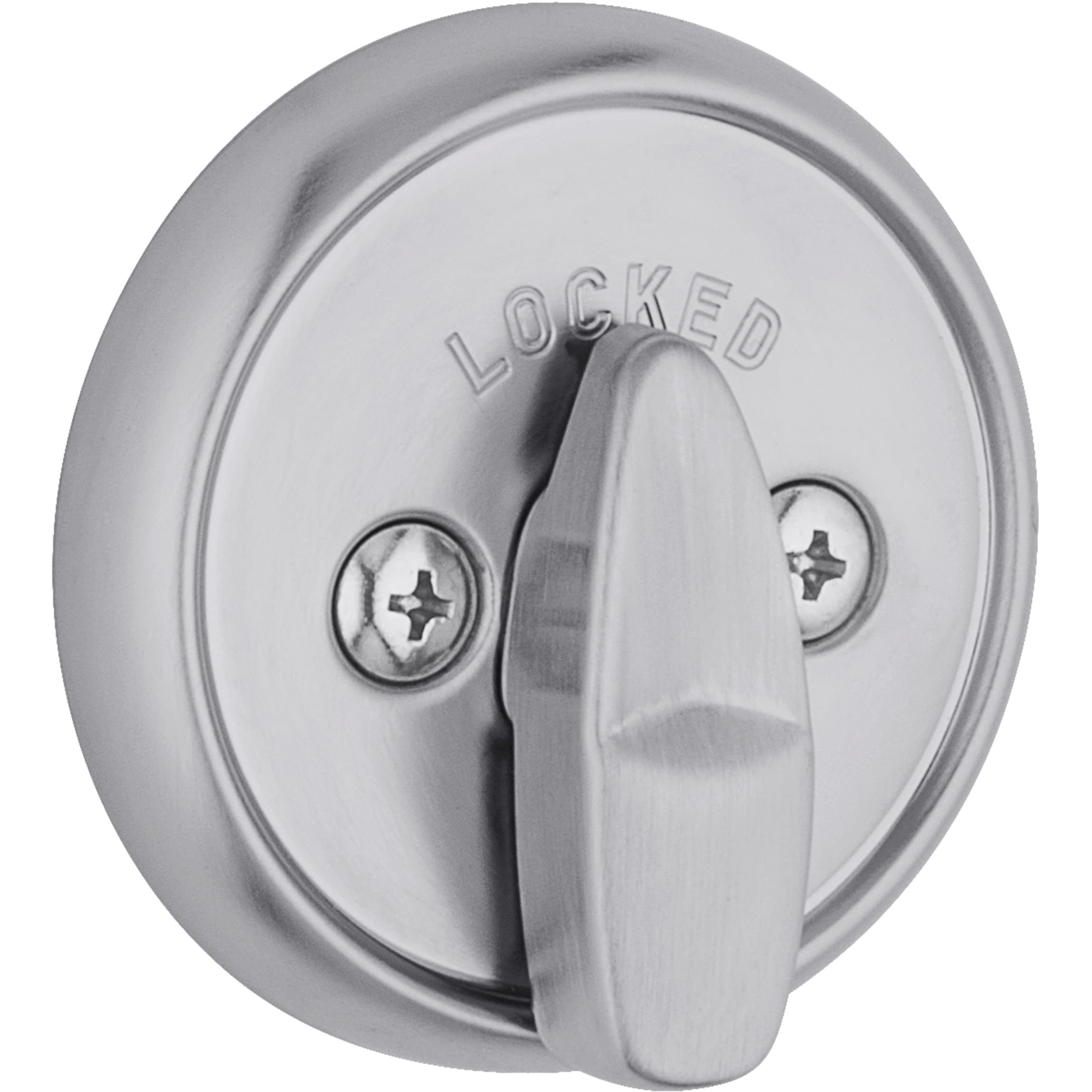 Kwikset 780 Deadbolt Lock, Satin Chrome Round Exterior Keyed Front Entry Door, Pick Resistant SmartKey Rekey Security, Single Cylinder Dead Bolt, with Microban Protection - Additional View