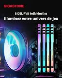 【RGB DDR4 RAM】GIGASTONE Game TURBO 64GB Kit (4x16GB) DDR4 3200MHz PC4-25600 CL16-18-18-40 Intel XMP 2.0 AMD Ryzen 1.35V UDIMM 288 Pin Unbuffered Non ECC High Performance Gaming Desktop Memory - Black - 3
