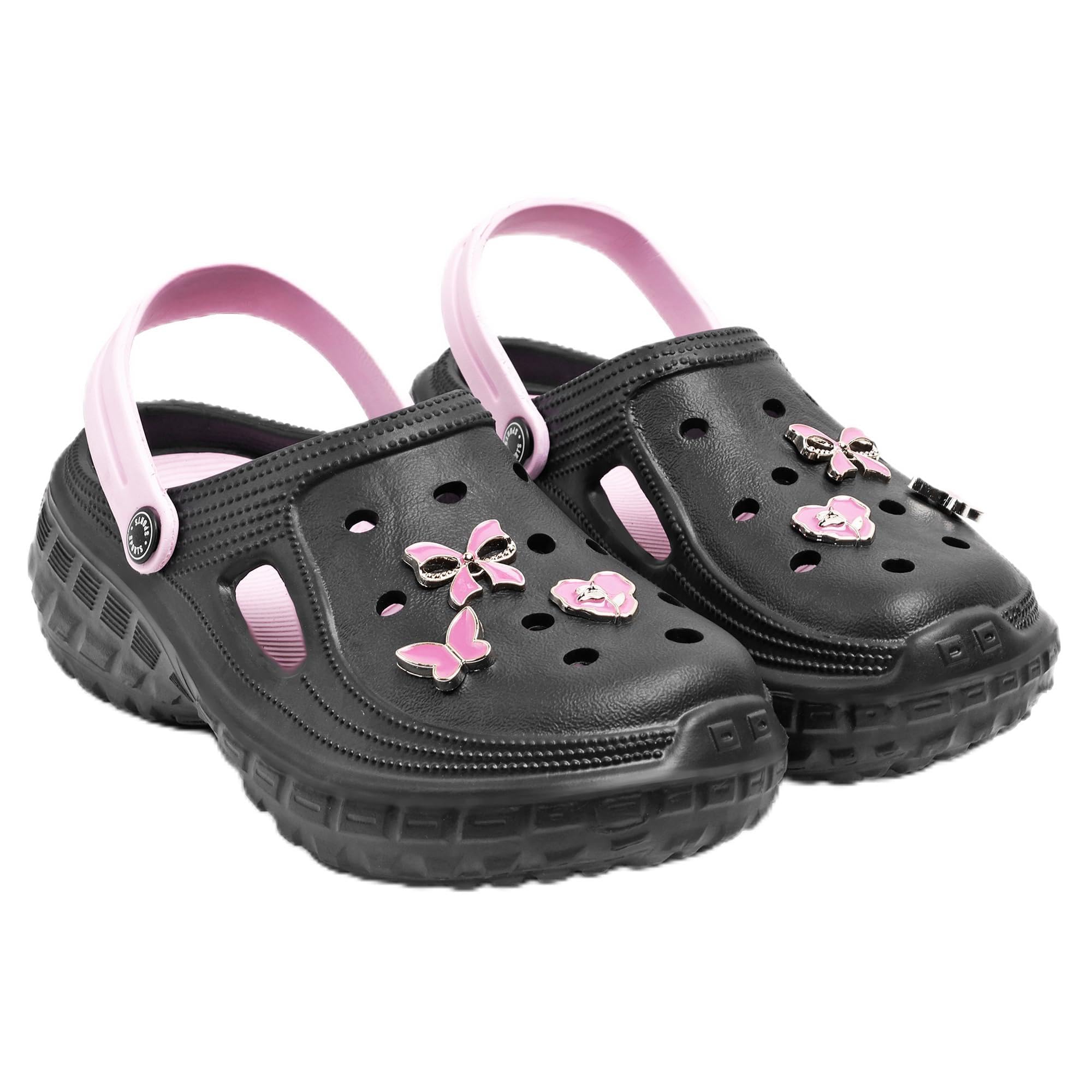 Women's Clog Sandals with Decorative Charms, Adjustable Strap, Cushioned Footbed, Multiple Colors-picture-18