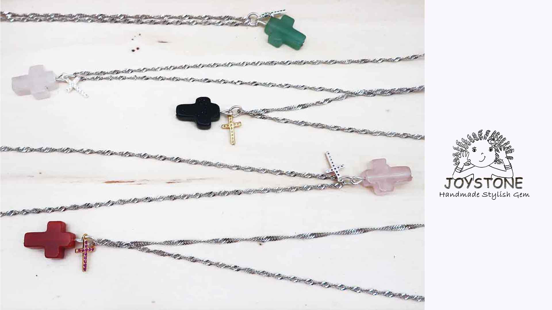 Silver Double Cross Necklace Inlaid Zircon Charm on Amazon Live