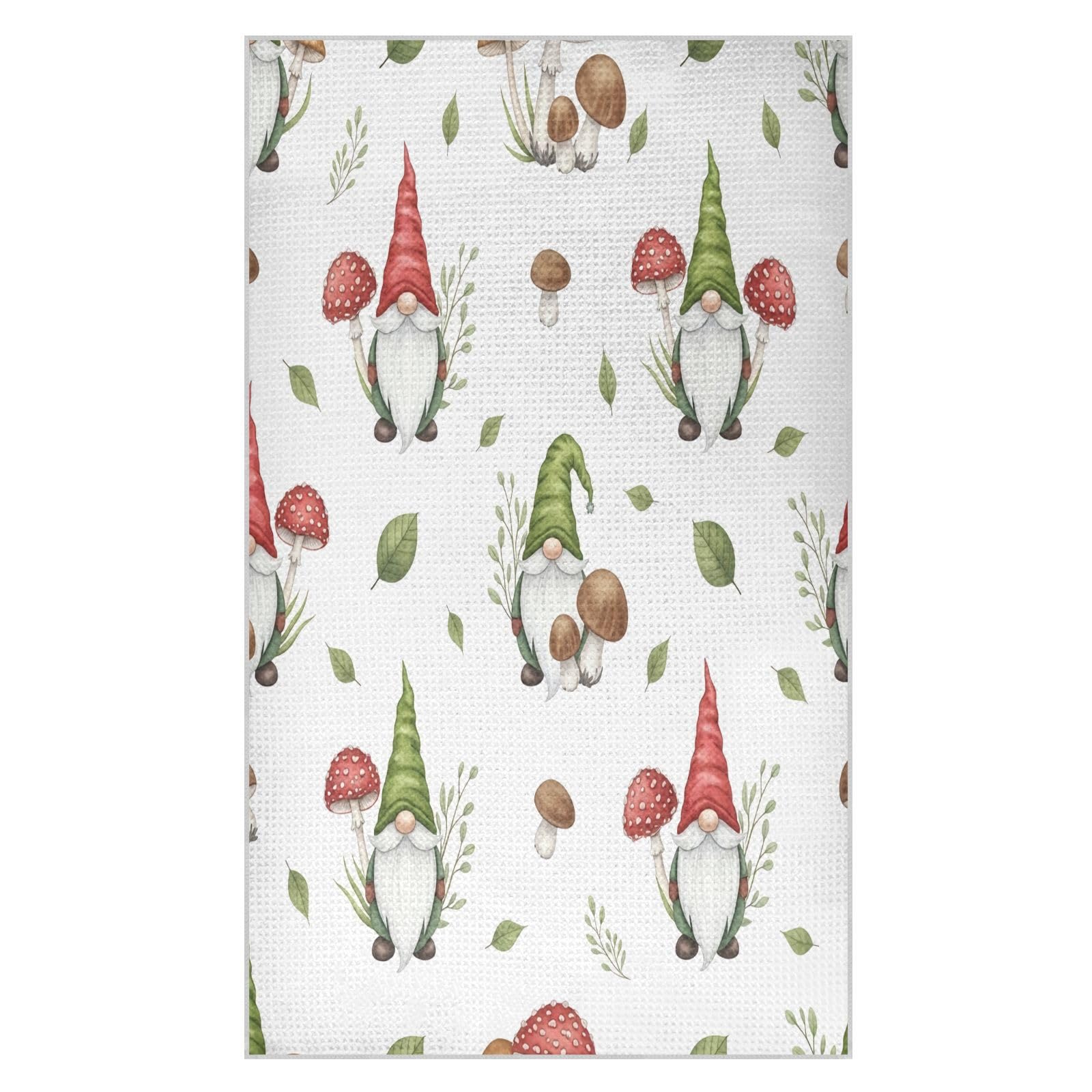 BURSTDDY Mushroom Gnomes Kitchen Towels,Absorbent Dish Towels 1 Pack