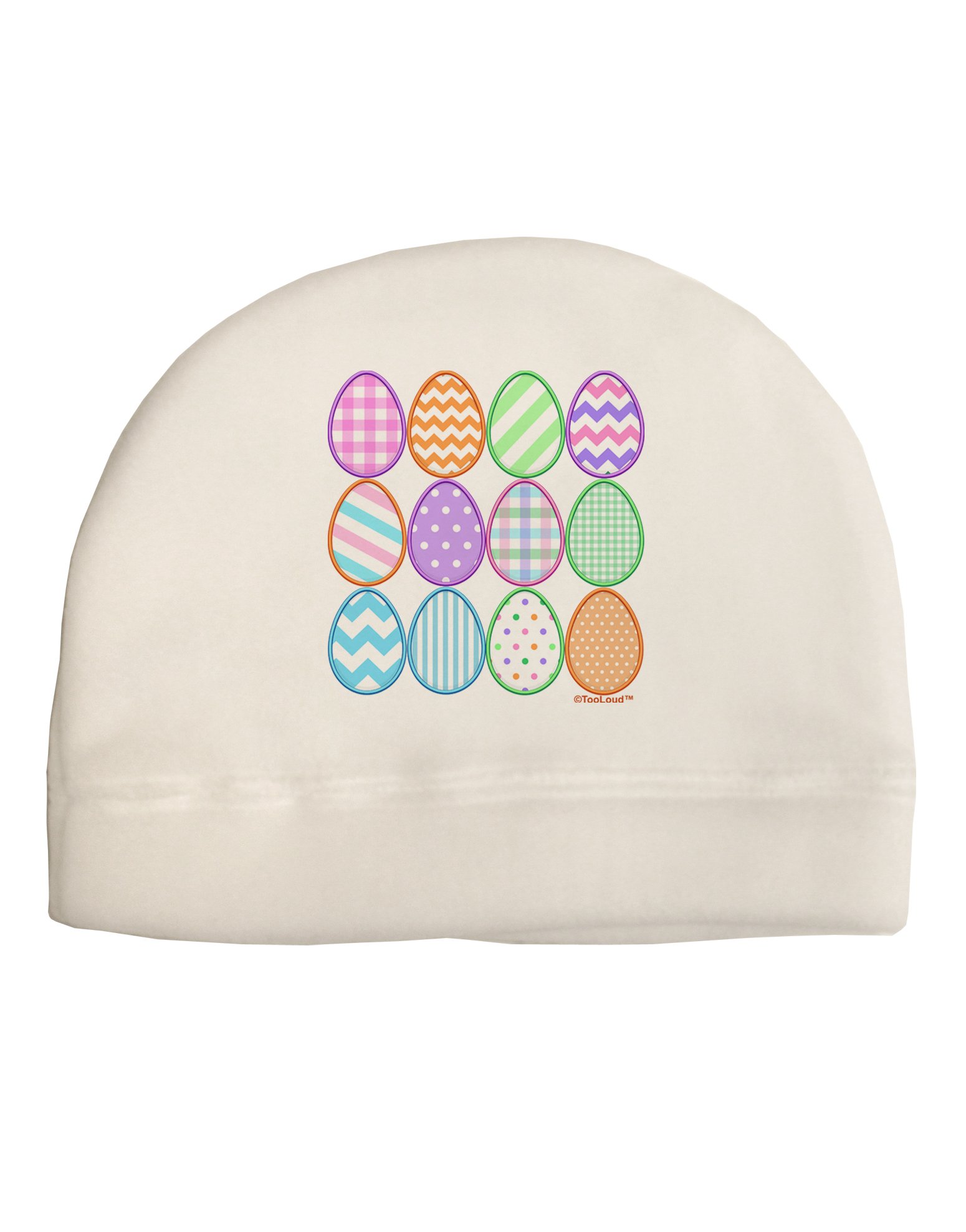 TOOLOUD Cute Faux Applique Easter Eggs Child Fleece Beanie Cap Hat White