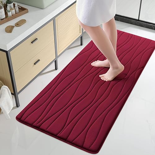 Miniatura 177 de Buganda - Alfombra de baño de espuma viscoelástica 24x16, tapetes de baño extra suaves y absorbentes, antideslizantes y lavables a máquina para el