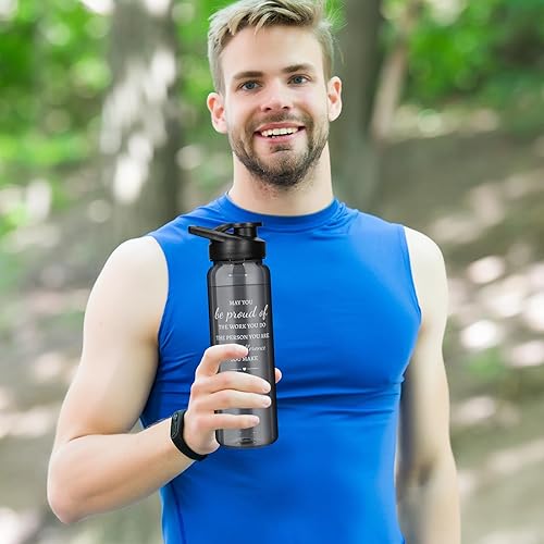 Miniatura 6 de Lallisa 24 piezas de regalos de agradecimiento para empleados, 12 botellas de agua de plástico de 24 onzas a granel y 12 letreros de agradecimiento