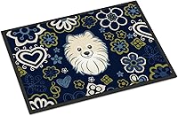 Vista 150 de Caroline's Treasures BB1449JMAT - Tapete de bienvenida de carlino negro, 24 x 36 pulgadas, tapete azul para puerta delantera, para interiores