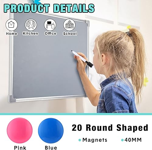 Miniatura 5 de Fuutreo 10 Pcs Small White Board Dry Erase Magnetic Dry Erase Board for Fridge Hanging Whiteboard with 10 Magnetic Markers 20 Magnets for