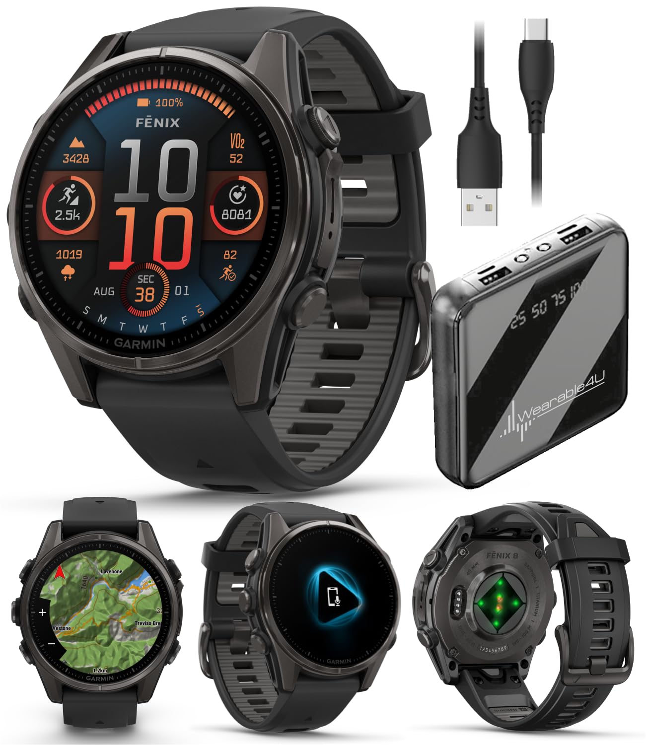 Amazon.com: Wearable4U Garmin Fenix 8 – 43 mm Sapphire, AMOLED