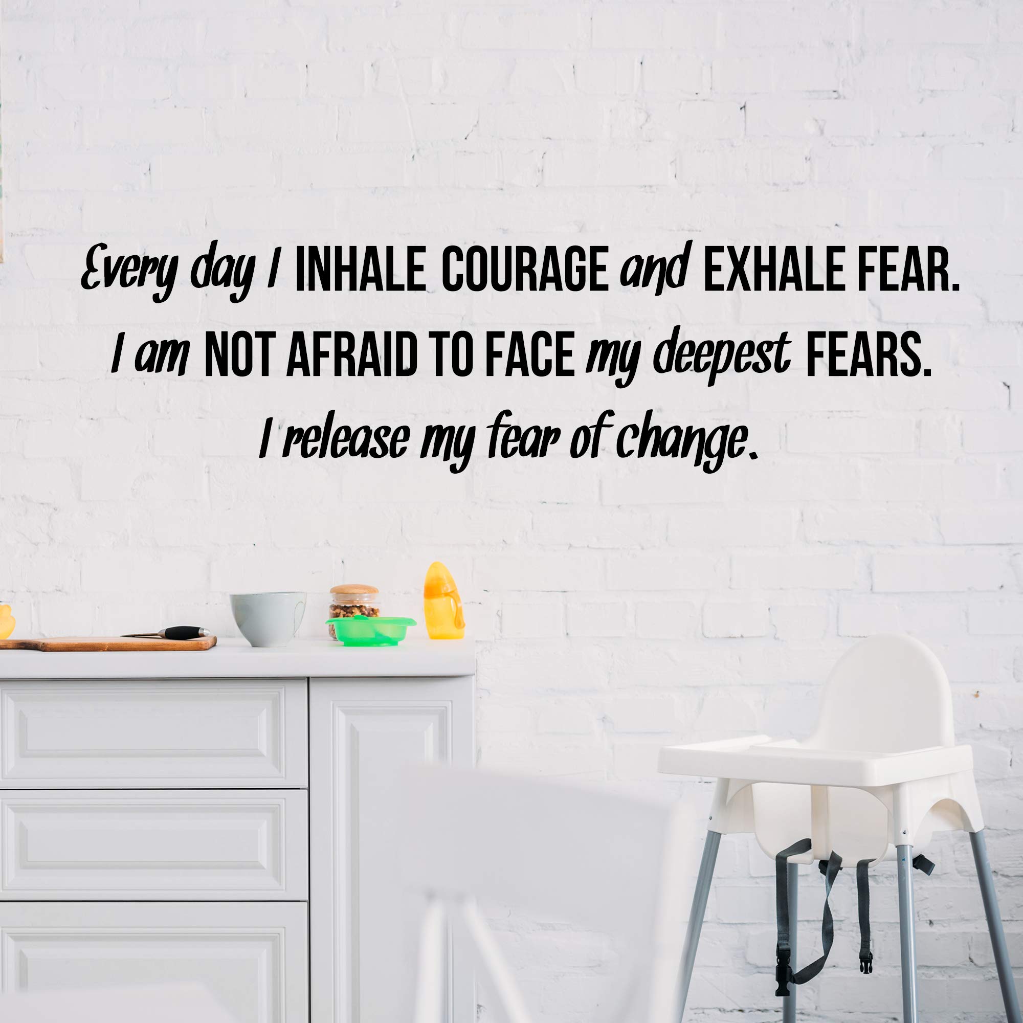 Inspirational Decor Wall Decals Quotes - Motivational Positive Overcome Fears and Anxiety Affirmations Vinyl Stickers - Wall Art Encouragement Creativity Success Phrases Words Sayings AF104